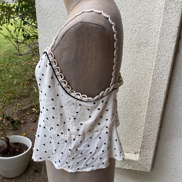 Free People short top with spaghetti straps and heart design. So cute! - Picture 6 of 13